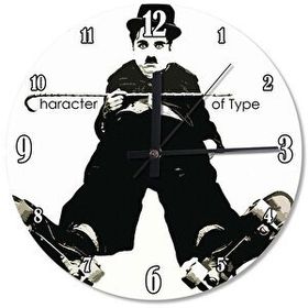 Cakasaat Bastonlu Charlie Chaplin Ahşap Duvar Saati