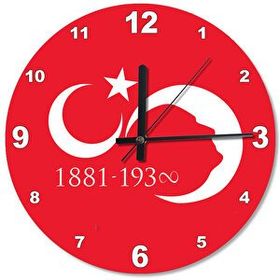 Cakasaat Bayrak , Atatürk Silüeti, Doğum Sonsuzluk Desenli Duvar Saati
