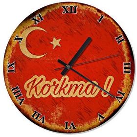 Cakasaat Bayrak Ve Korkma ! Baskılı Duvar Saati
