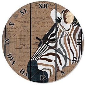 Cakasaat Boyalı Zebra Dekoratif Duvar Saati