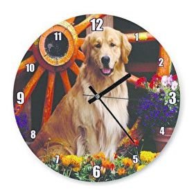 Cakasaat Çiçekler Köpek Duvar Saati