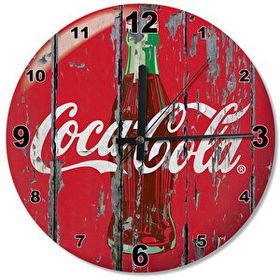 Cakasaat Cocacola Ahşap Duvar Saati
