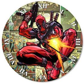 Cakasaat Deadpool Dekoratif Duvar Saati