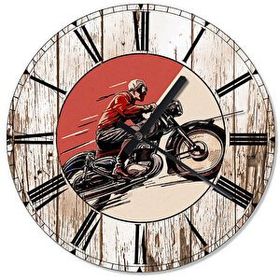 Cakasaat Eski Motorcu Şekilli Duvar Saati