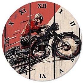 Cakasaat Eski Motorsiklet Yarışçısı Tasarım Duvar Saati