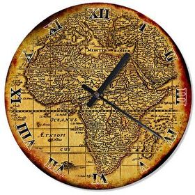 Cakasaat Eski Zeminde Eski Afrika Haritası Duvar Saati