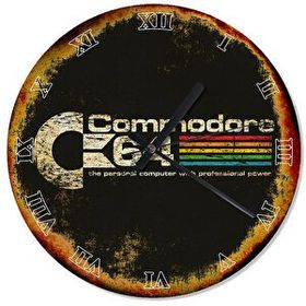 Cakasaat Eskimiş Zeminde Commodore 64 Amblem Duvar Saati