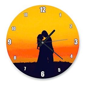 Cakasaat Günbatımında Romantik Çift Duvar Saati