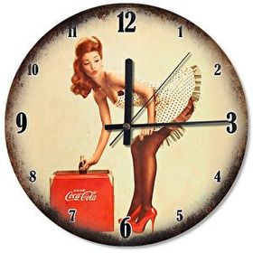 Cakasaat Güzel Kızın Coca Cola Zamanı Akarlı Duvar Saati