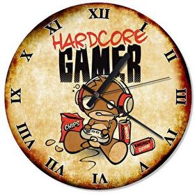 Cakasaat Hard Core Gamer Baskılı Duvar Saati