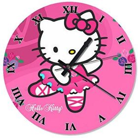 Cakasaat Hello Kitty Pembe Duvar Saati