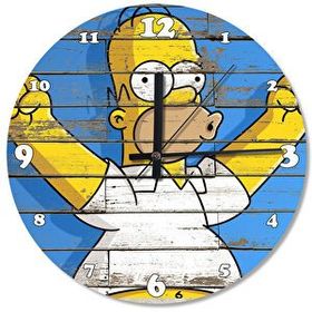 Cakasaat Homer Simpson Ahşap Duvar Saati