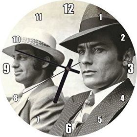 Cakasaat Jean Paul Belmondo Ve Alain Delon Siyah Beyaz Duvar Saati