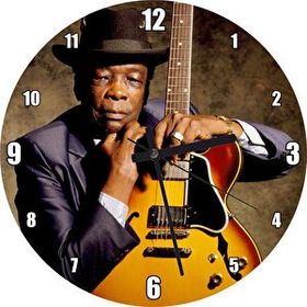 Cakasaat John Lee Hooper Ve Gitarı Renkli Duvar Saati