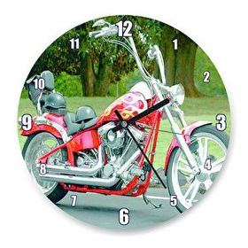 Cakasaat Kırmızı Alevli Chopper Motorsiklet Duvar Saati