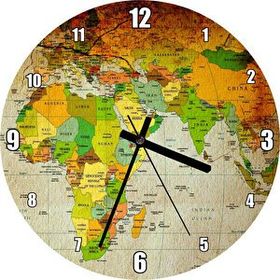 Cakasaat Küresel Isınma Ve Çölleşme Vurgulu Avrupa Asya Afrika Haritası Duvar Saati
