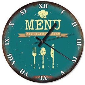 Cakasaat Restoran Menü Aifişi Duvar Saati