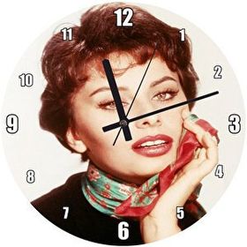Cakasaat Sophia Loren Rengli Görsel Duvar Saati