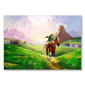 Cakatablo 25x35 cm Zelda Ocarina Efsanesi ve Koşan At Görseli Mdf Ahşap Tablo