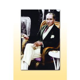 Cakatablo 5325 Mustafa Kemal Atatürk Kahve Içerken 25x35 cm Ahşap Tablo
