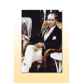 Cakatablo 5325 Mustafa Kemal Atatürk Kahve Içerken 25x35 cm Ahşap Tablo