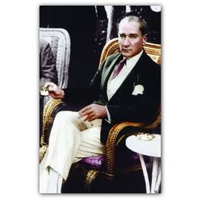 Cakatablo 5325 Mustafa Kemal Atatürk Kahve Içerken 25x35 cm Ahşap Tablo