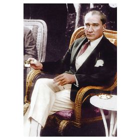 Cakatablo 5325 Mustafa Kemal Atatürk Kahve Içerken 25x35 cm Ahşap Tablo