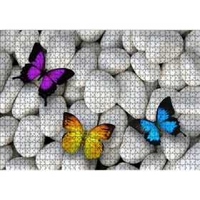Cakatablo Beyaz Taşlar ve Rengarenk Kelebekler 1000 Parça Puzzle