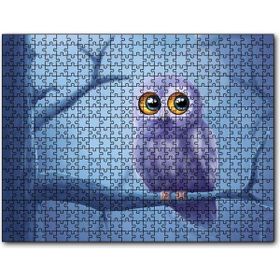 Cakatablo Daldaki Sevimli Gri Baykuş 1000 Parça Puzzle