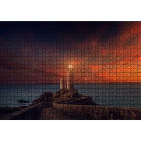 Cakatablo Deniz Feneri, Günbatımı ve Kızıl Gökler 1000 Parça Puzzle