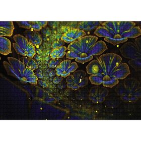 Cakatablo Dev Mavi Sarı Çiçekler 1000 Parça Puzzle