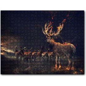 Cakatablo Gece ve Geyikler İllüstrasyon 1000 Parça Puzzle