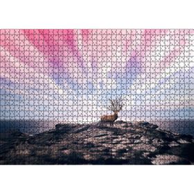 Cakatablo Geyik Kayalık Deniz Bulutlu Gökler Kompozisyon 1000 Parça Puzzle