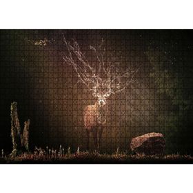 Cakatablo Geyik Orman ve Güneş Işığı Kompozisyon 1000 Parça Puzzle
