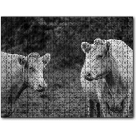 Cakatablo İki Beyaz İnek Görseli 1000 Parça Puzzle
