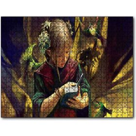 Cakatablo İncil Okuyan Küçük Kız ve Çiçekler 1000 Parça Puzzle