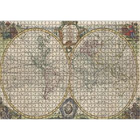 Cakatablo İngiliz Vintage Dünya Haritası Yeni ve Doğru Görsel 1000 Parça Puzzle
