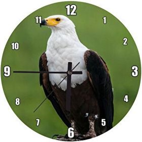 Cakatablo Kaya Üzerindeki Kartal Yeşil Arkaplan Duvar Saati