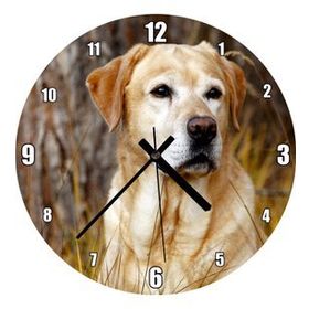 Cakatablo Kuru Otların Arasındaki Labrador Duvar Saati