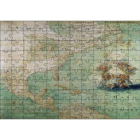 Cakatablo Kuzey ve Orta Amerika Eski Haritası 120 Parça Puzzle