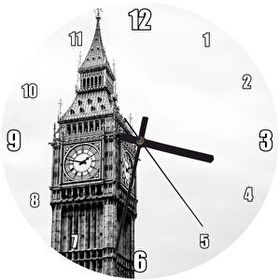 Cakatablo Londra Big Ben Saat Kulesi Siyah Beyaz Duvar Saati