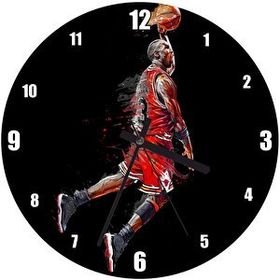 Cakatablo Michael Jordan 3 Numaralı Forma Smaç Görseli Duvar Saati