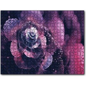 Cakatablo Mor ve Beyaz Soyut Çiçek Görseli 1000 Parça Puzzle
