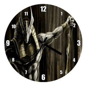 Cakatablo Muhteşem Kaslarıyla Anubis ve Asası Duvar Saati