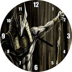 Cakatablo Muhteşem Kaslarıyla Anubis ve Asası Duvar Saati