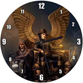 Cakatablo Napoleon Bonaparte Kartal Kanatlı Tahtı Kuru Kafalar Duvar Saati