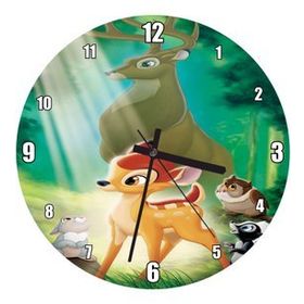 Cakatablo Ormanda Bambi ve Babası Duvar Saati