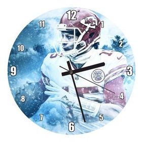 Cakatablo Patrick Mahomes Kansas City Mavi Fon Duvar Saati