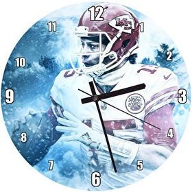 Cakatablo Patrick Mahomes Kansas City Mavi Fon Duvar Saati