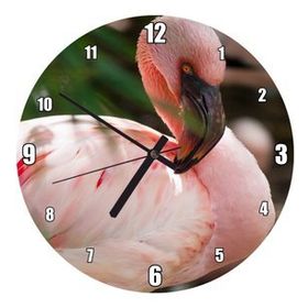 Cakatablo Pembeli Beyazlı Amerikan Flamingosu Görseli Duvar Saati